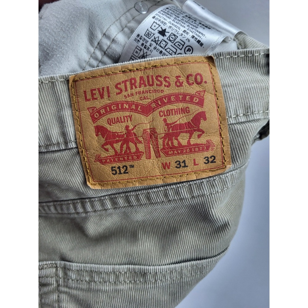 Levi 512 Corduroy Jeans Men 31 32 Brown Stretch Straight Leg Trousers Rockabilly - Picture 9 of 10